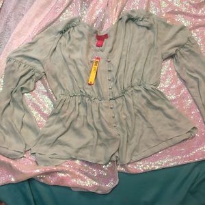 NWT  Catherine light green blouse . Size L